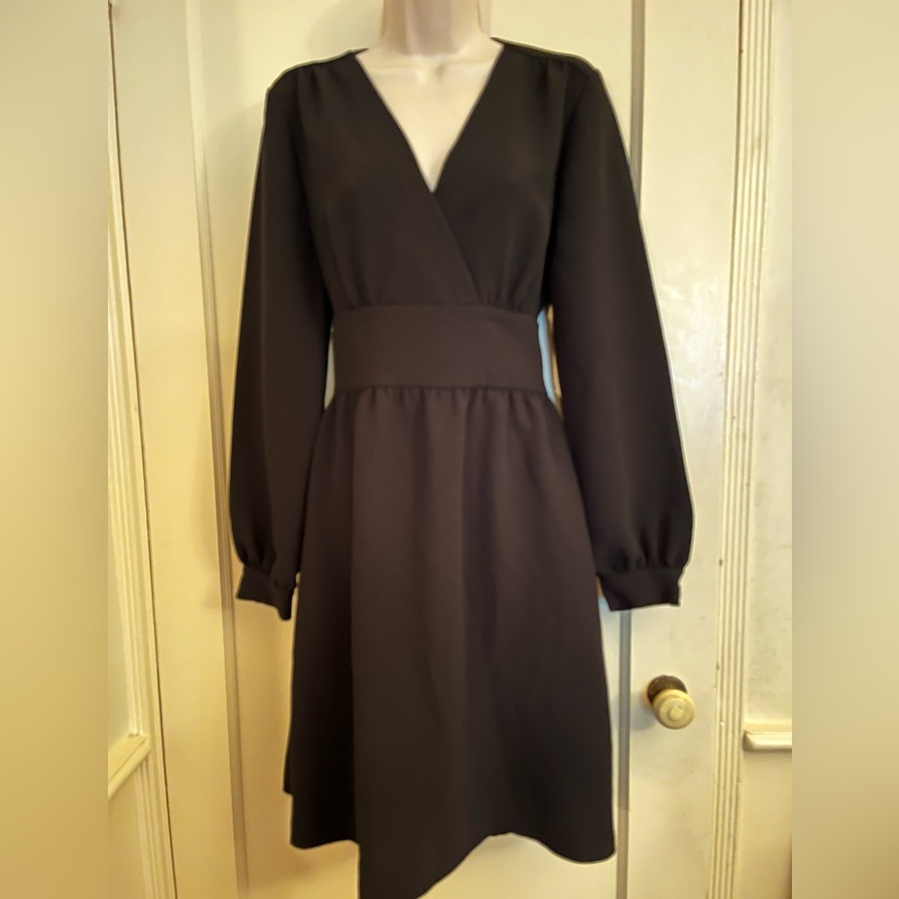 Kate Spade Long Sleeve Black Cocktail Dress with Pockets